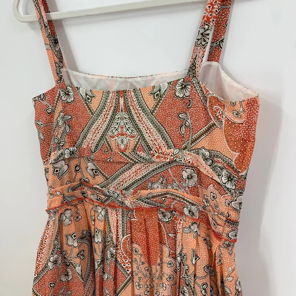Ann Taylor Fit and Flare Pleated Sleeveless Cotton/Silk Midi Dress Sz 10 - Picture 8 of 16